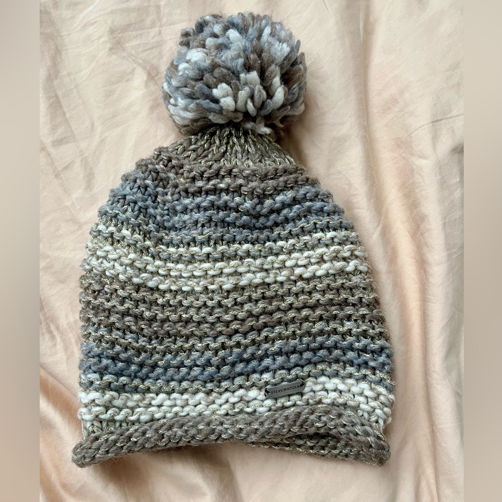 STEVE MADDEN Knit Pom Pom Hat